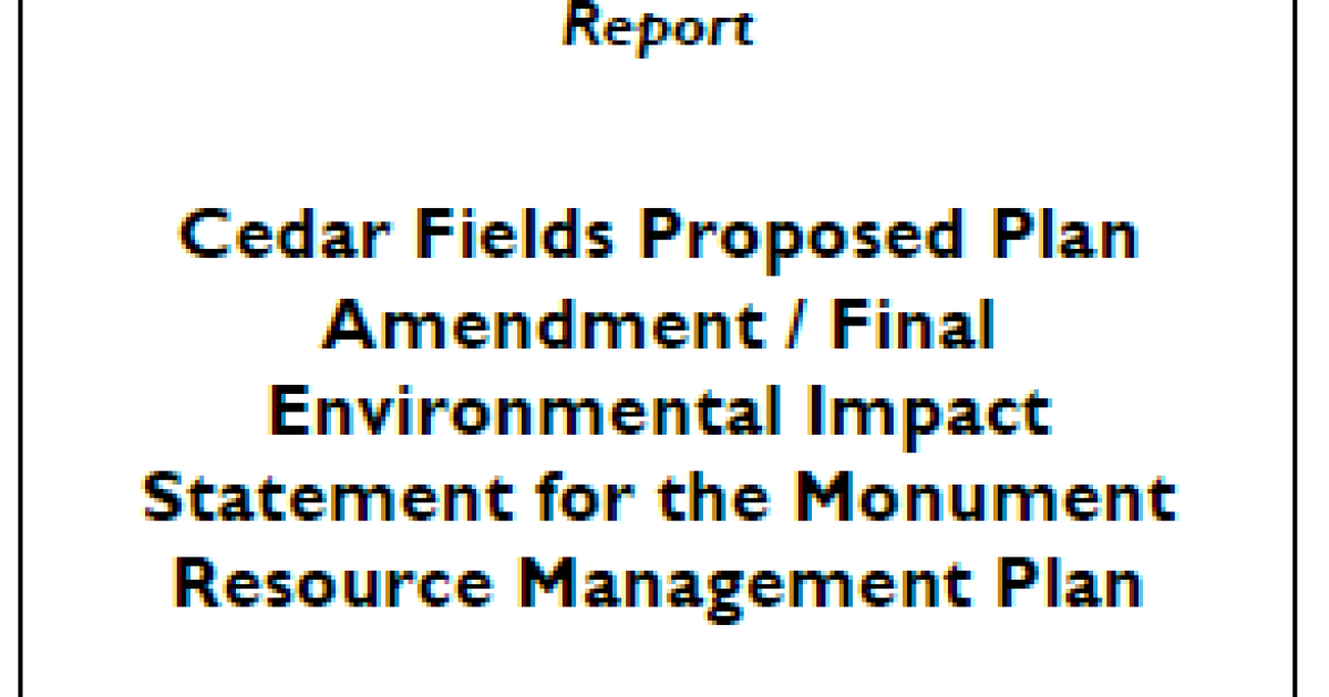 Cedar Fields Proposed Plan Amendment / Final Environmental Impact